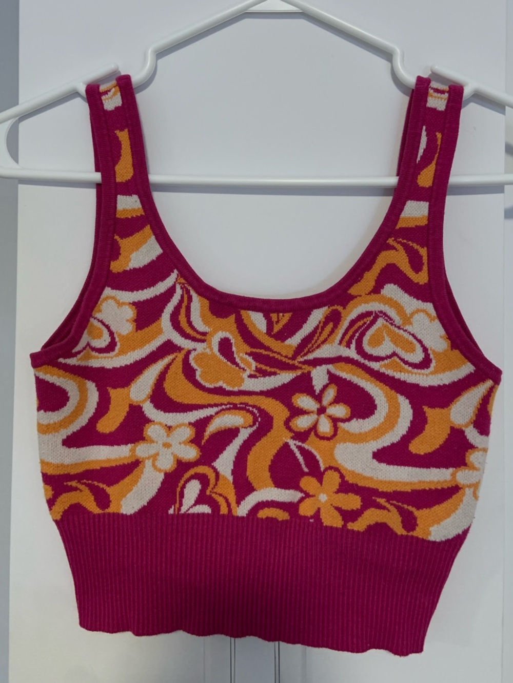 Women's Floral Tank Top Pink Orange